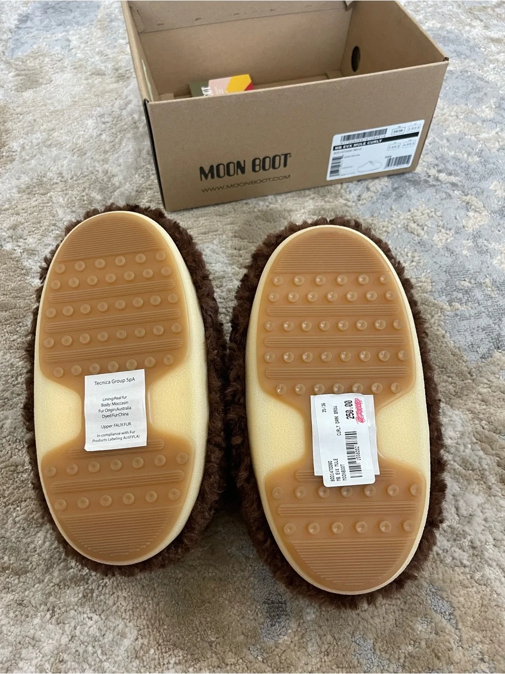 Moon Boot Kids Brown Faux-Shearling Cozy Slippers